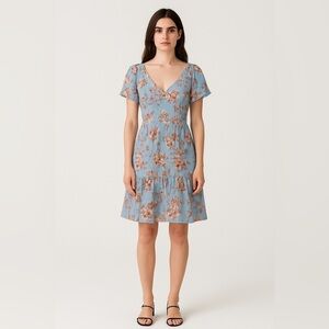 Indulge Short Flounced dress blue flowered size M